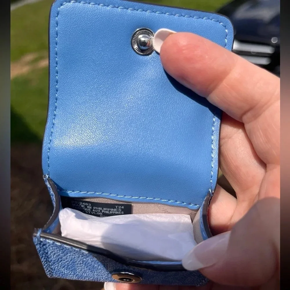 Michael Kors South Pacific Blue AirPods Case MK Logo NWT
